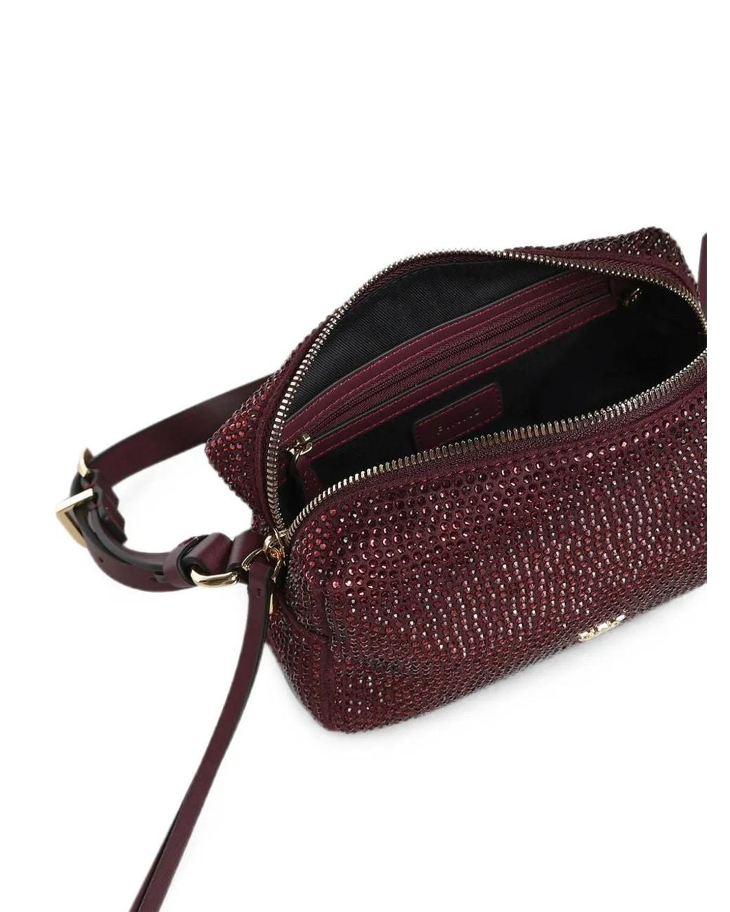 Pinko Purple Crystal-Embellished Love Birds Shoulder Bag