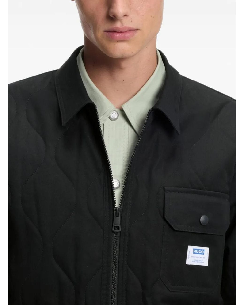 Giacca-Camicia Ebey Con Logo di HUGO in Black da Uomo
