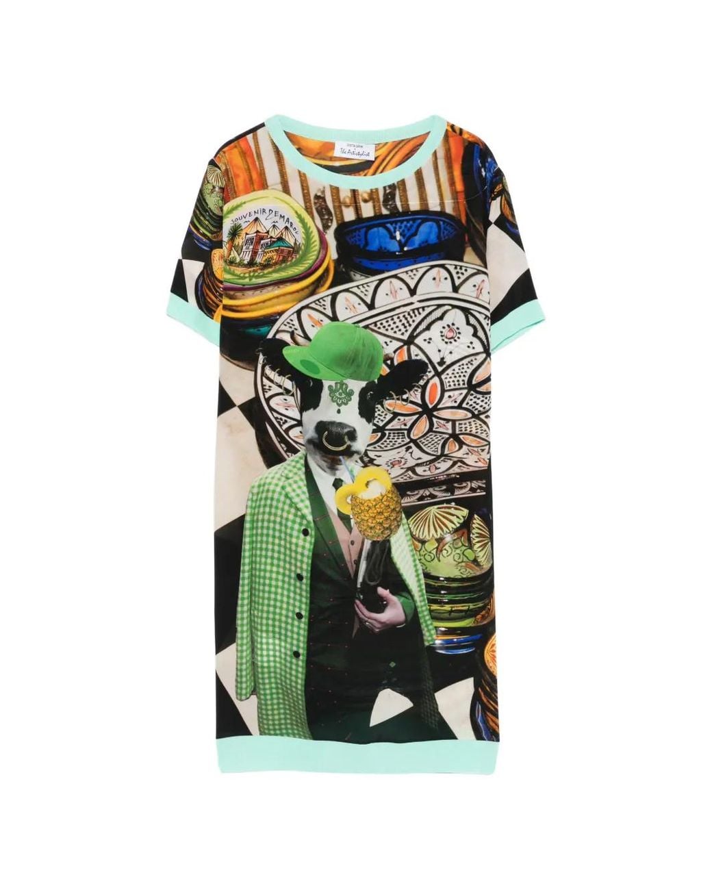 The Artistylist Green Graphic-Print T-Shirt Dress