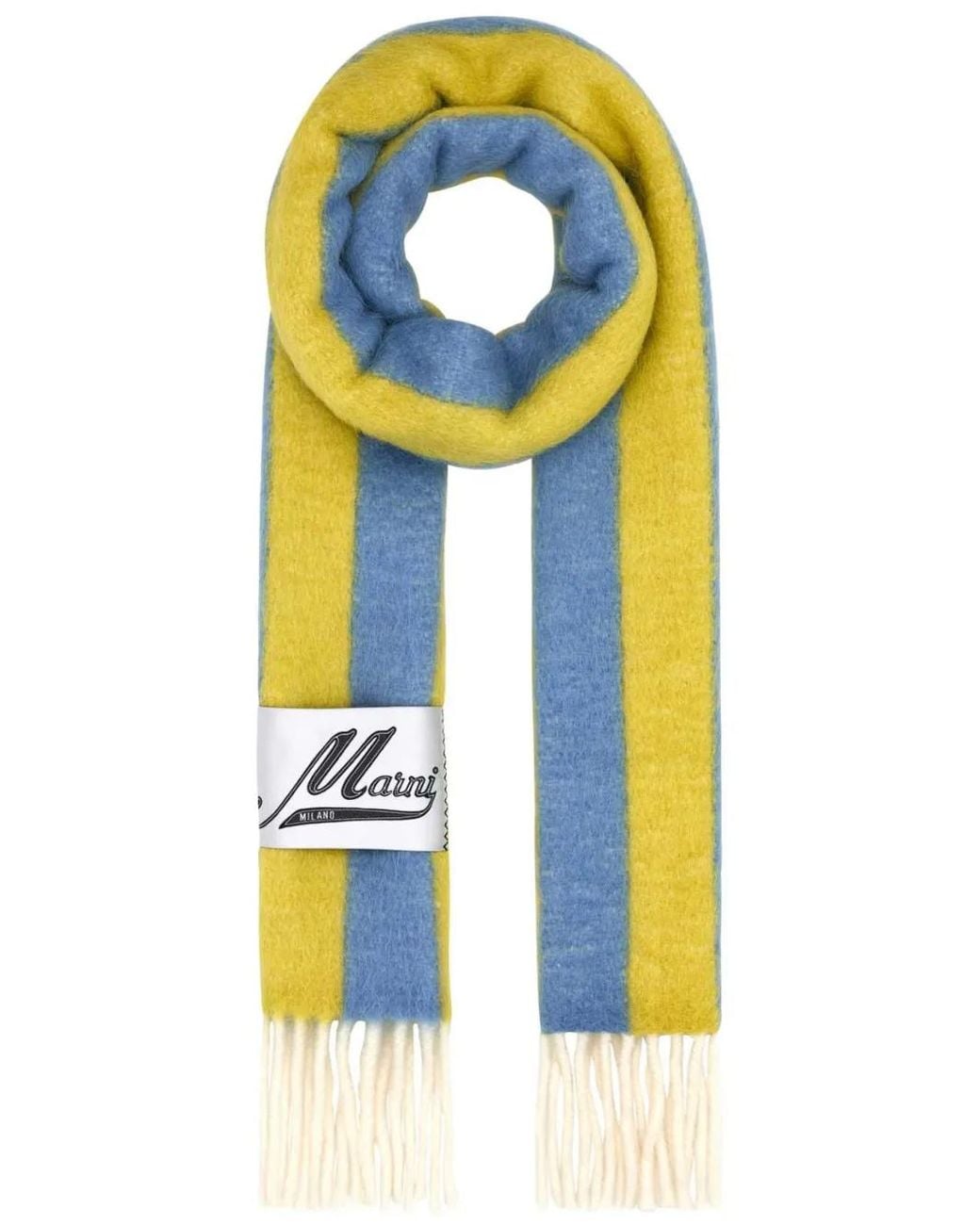 Marni Blue Striped Scarf