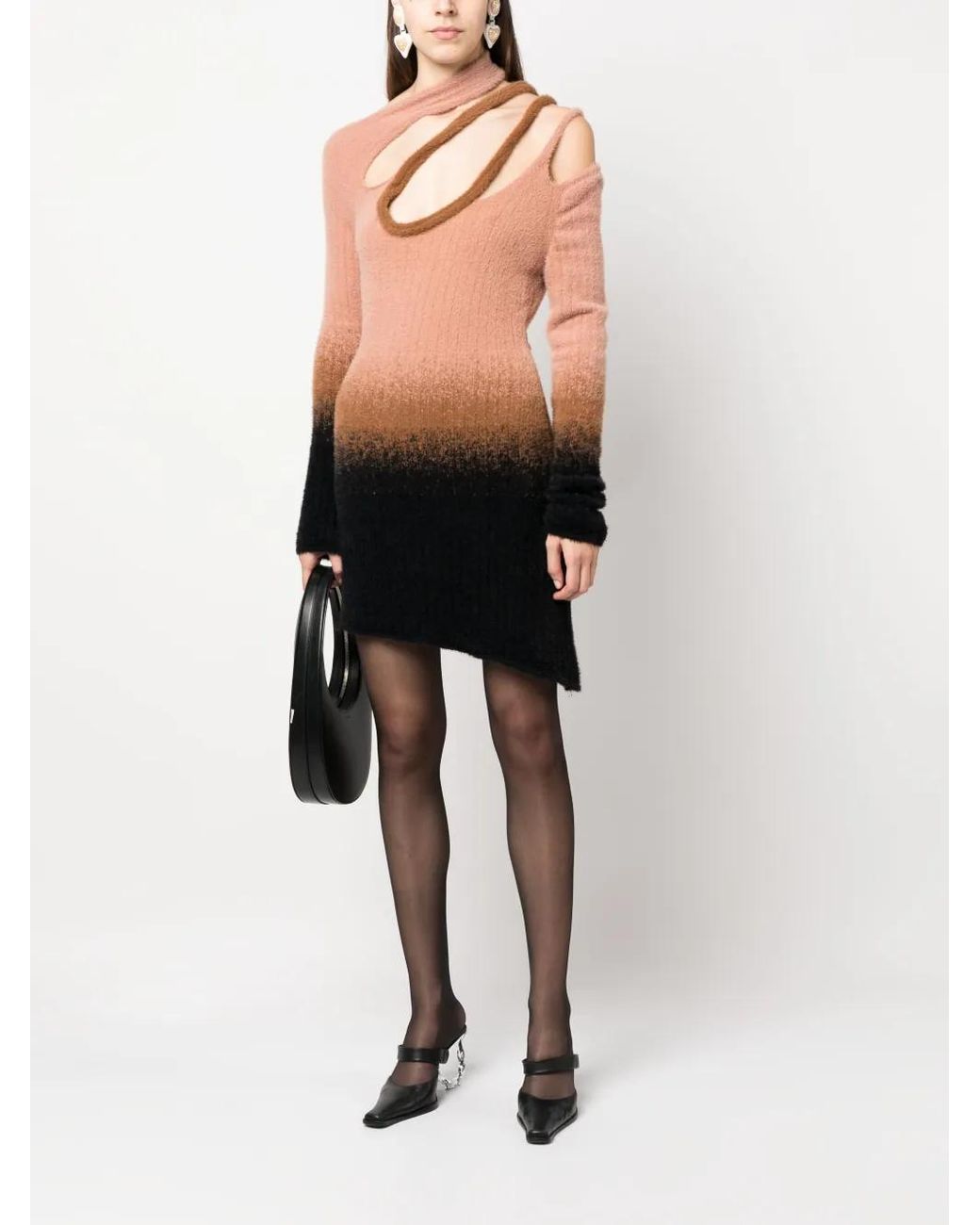 OTTOLINGER Black Gradient-Effect Knitted Mini Dress