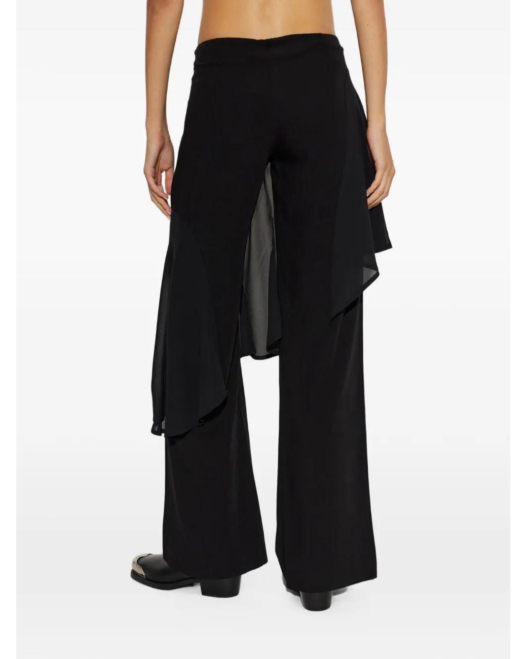 AVAVAV Black Asymmetrical Draped Trousers
