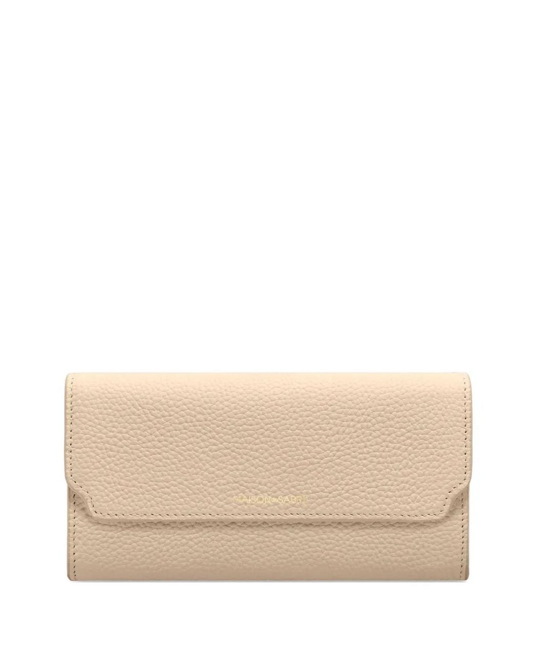 Maison De Sabre Natural Flap Leather Long Wallet