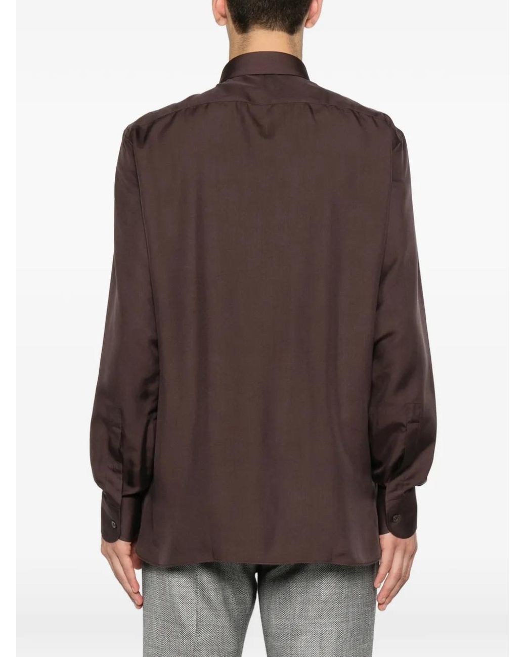 Tom Ford Brown Chemise À Fermeture Dissimulée for men