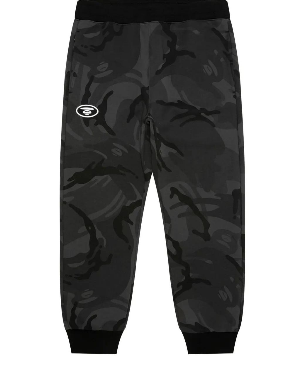 Aape By A Bathing Ape Black Camo-Print Logo Track Pants for men