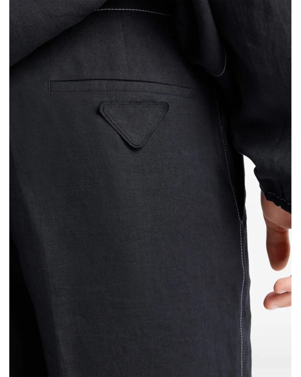 Prada Blue Linen Bermudas for men