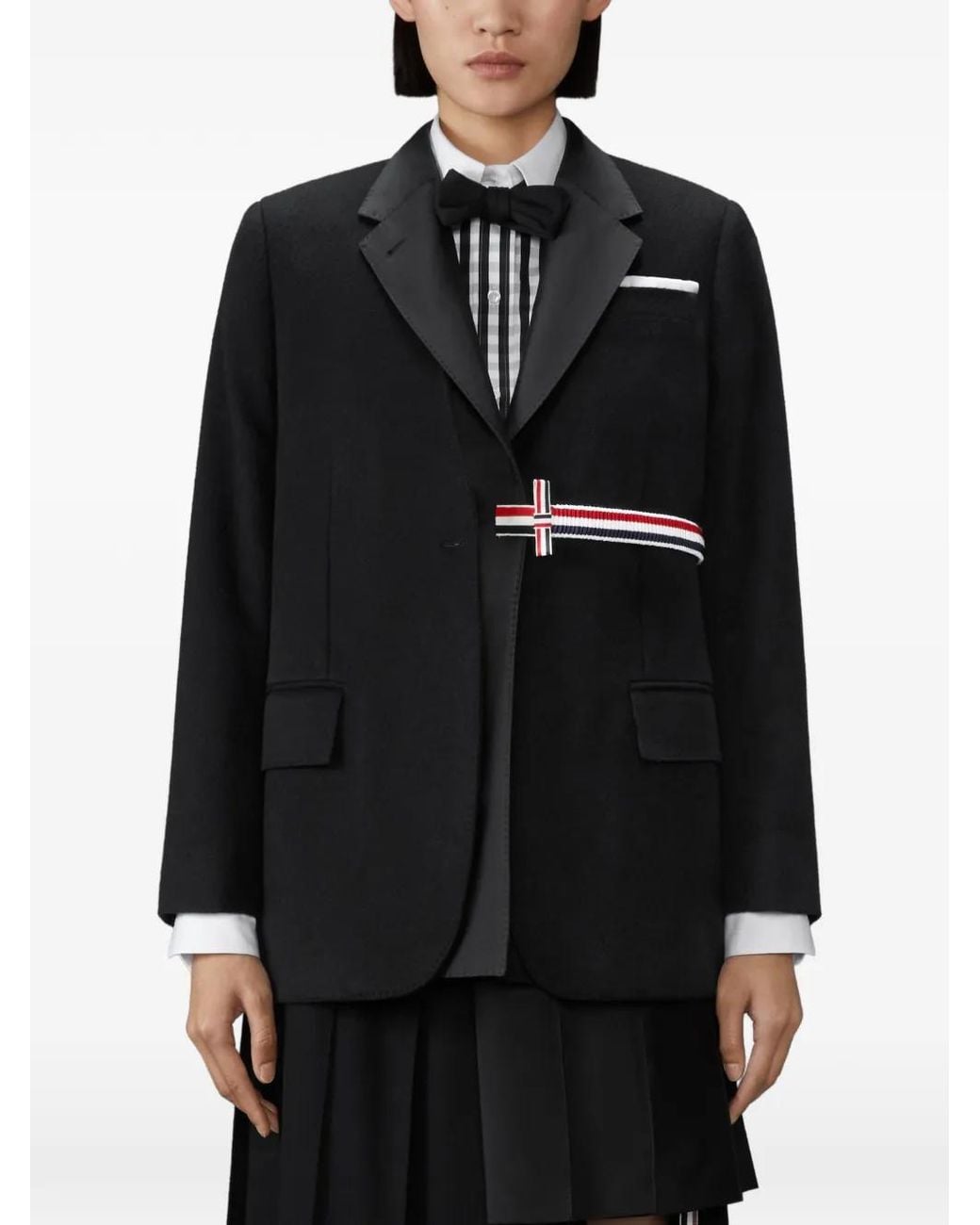 Thom Browne Black Cashmere Wool And Silk 2-In-1 Sportcoat