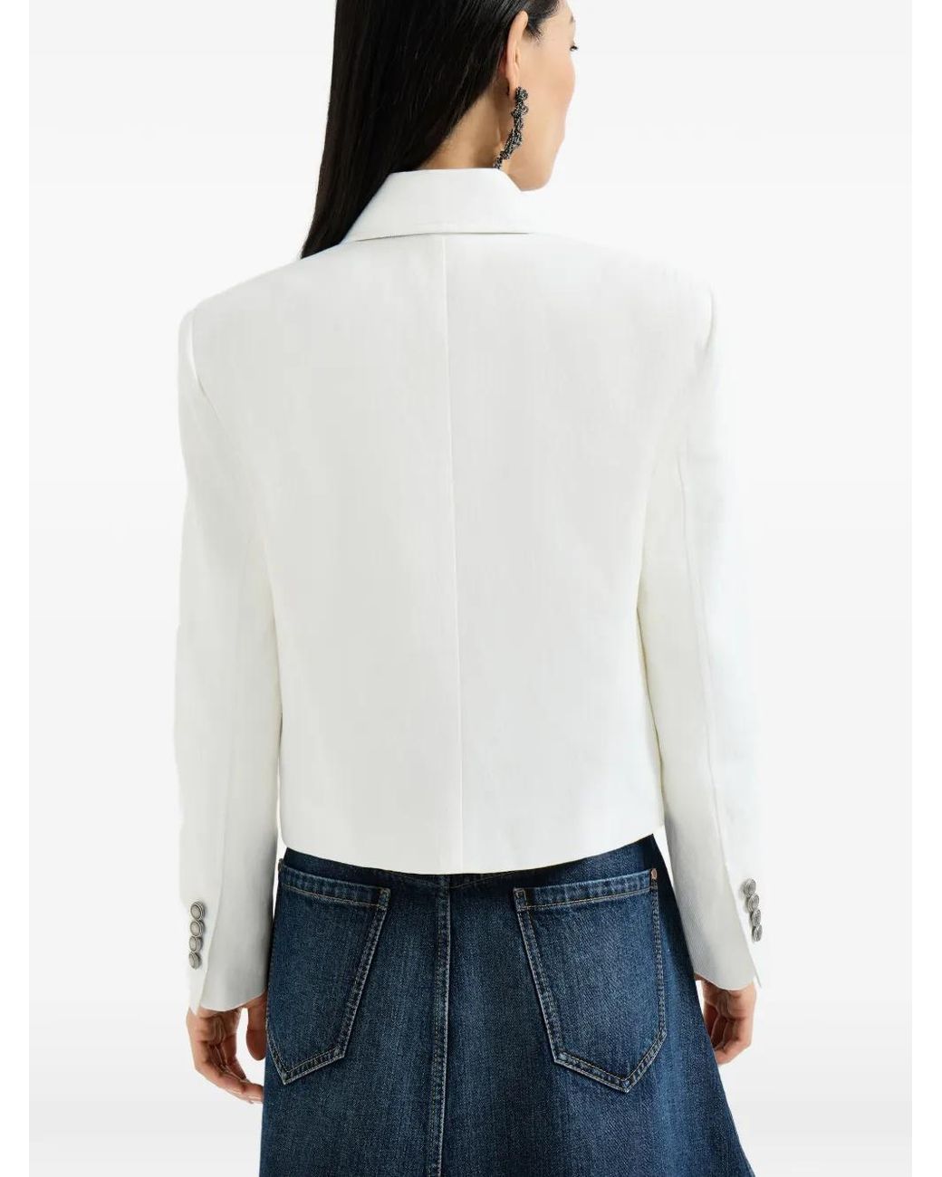 Brunello Cucinelli White Blazer With Monili