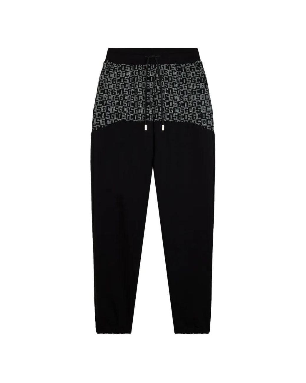 Gcds Black Monogram-Print Track Pants for men