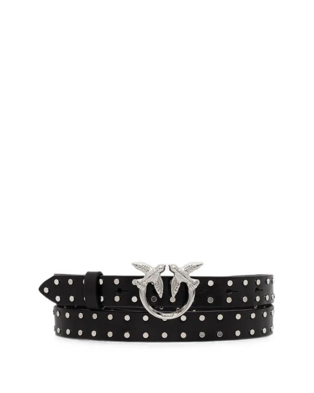 Pinko White Love Birds Stud-Embellished Belt