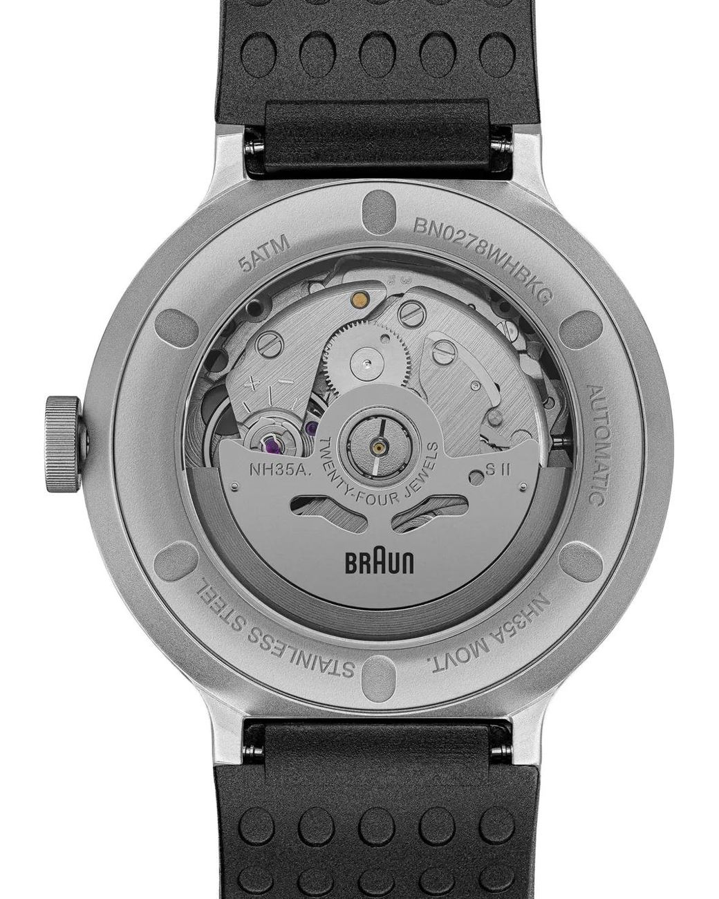 Braun Watches Gray Rubber Strap 40Mm Watch for men