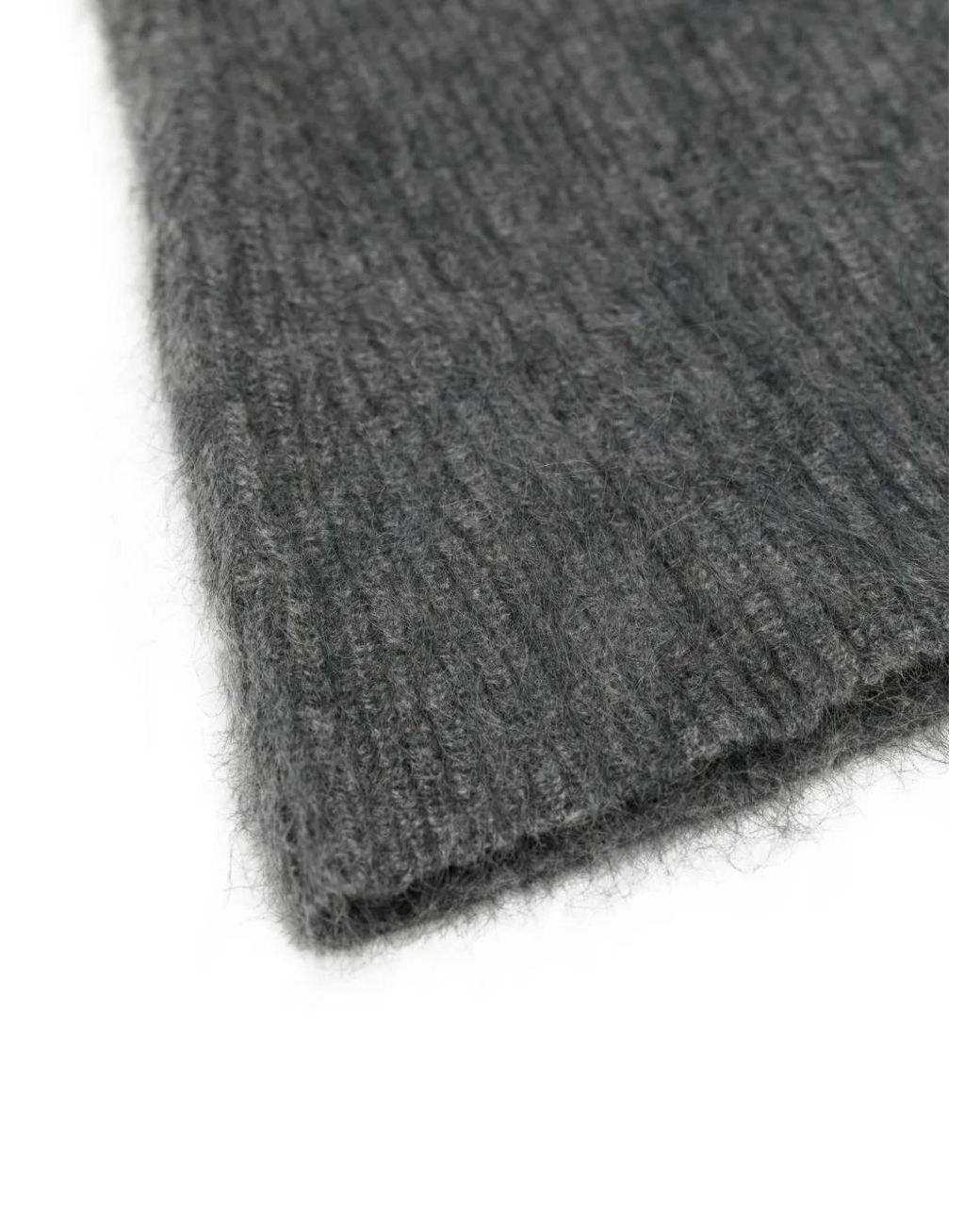 ABSOLUT CASHMERE Gray Ribbed Scarf