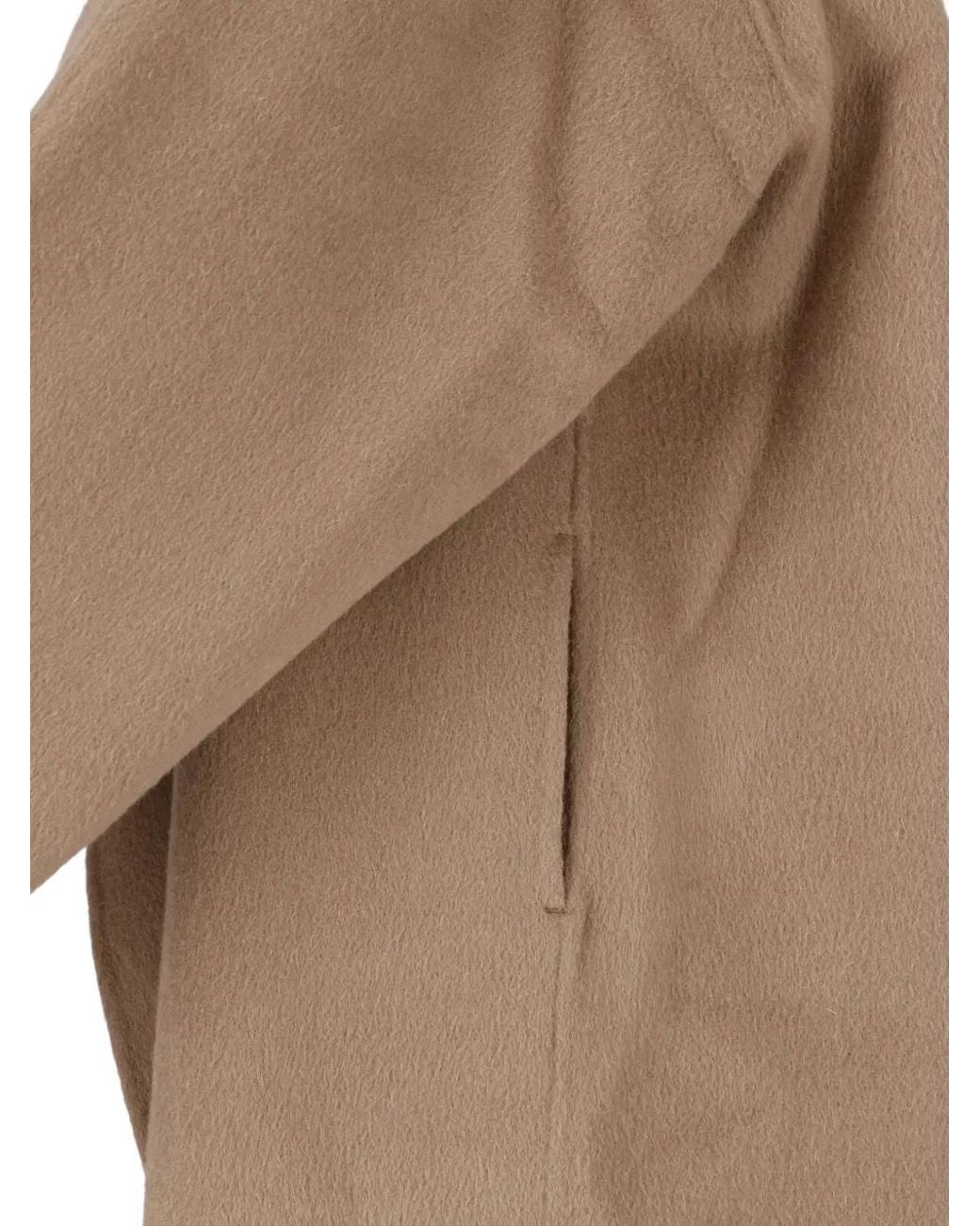 Almada Label Natural High-Neck Concealed-Fastening Coat