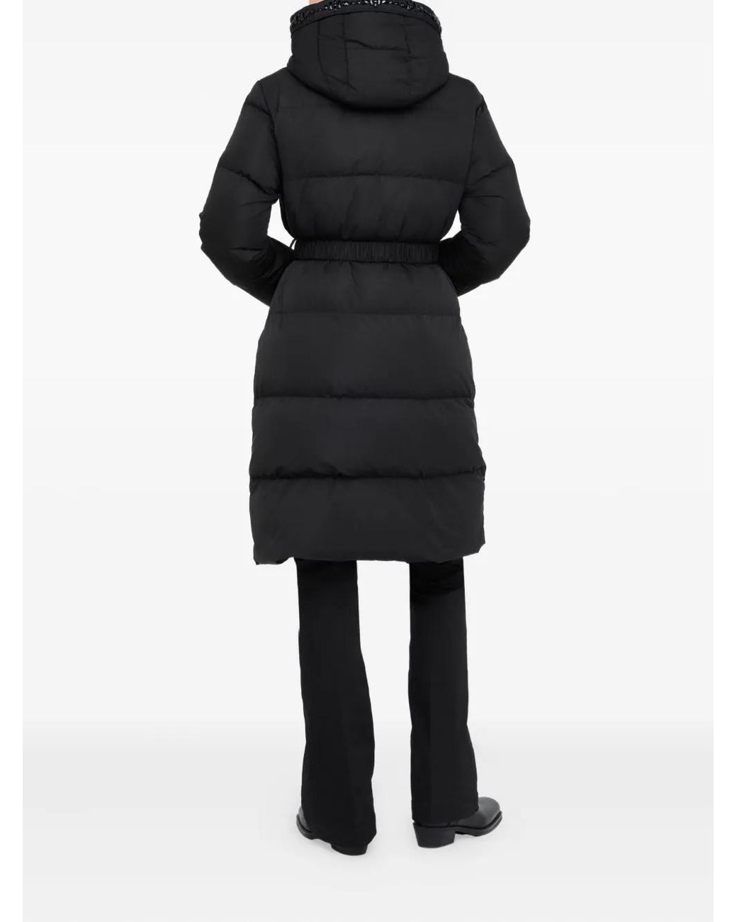 Liu Jo Black Quilted Bejewelled Longline Jacket