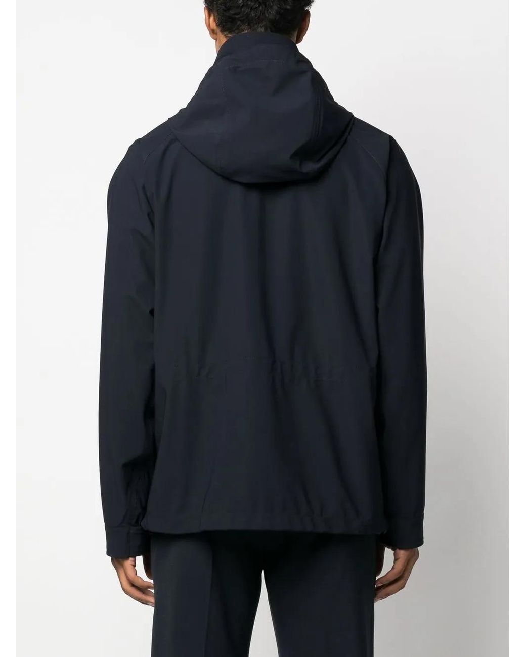 Aspesi Blue Hooded Press-Stud Fastening Jacket for men