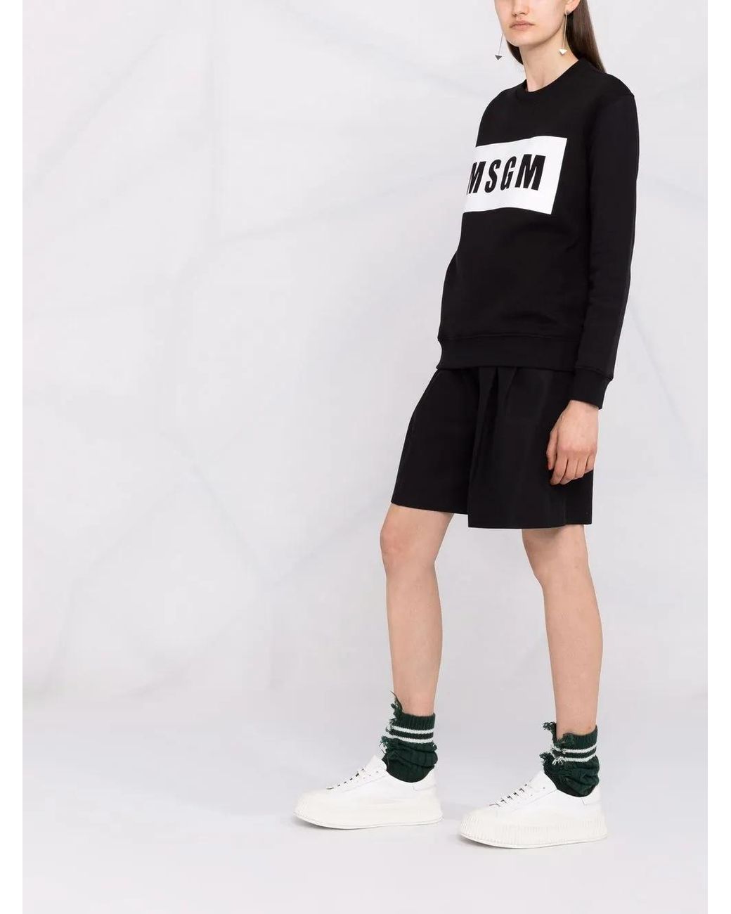 MSGM Sweater Met Logoprint in het Black