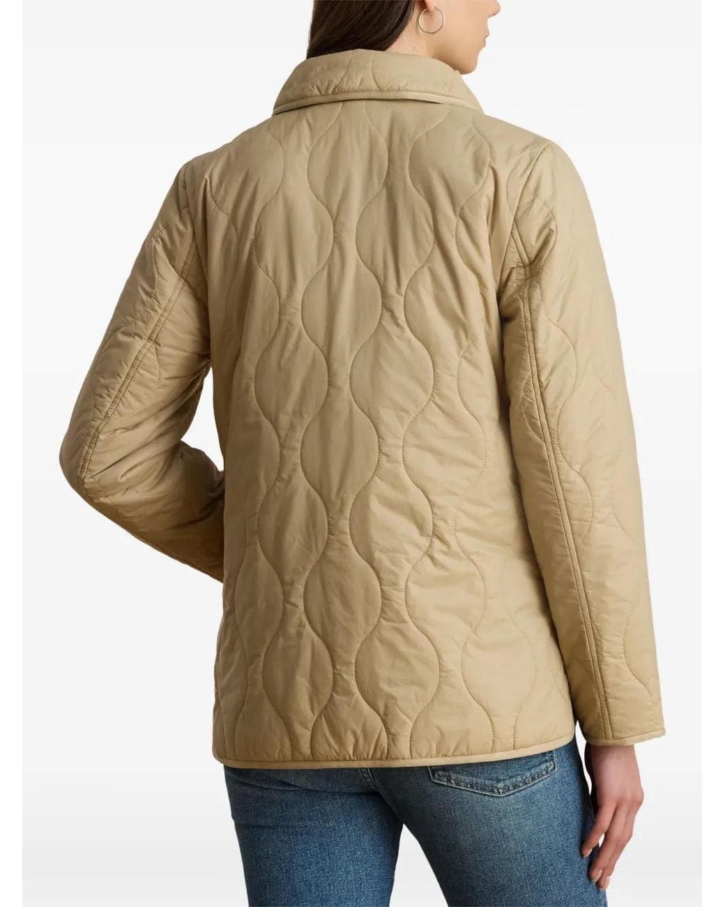 Ralph Lauren Natural Onion Quilted Button-Up Coat