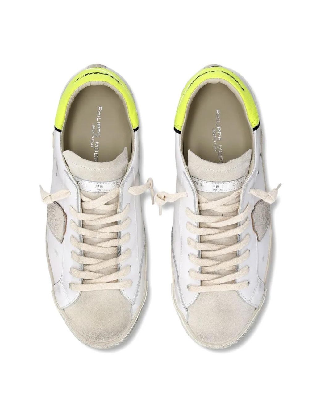 Philippe Model White Prsx Leather Patchwork Low-Top Sneakers for men