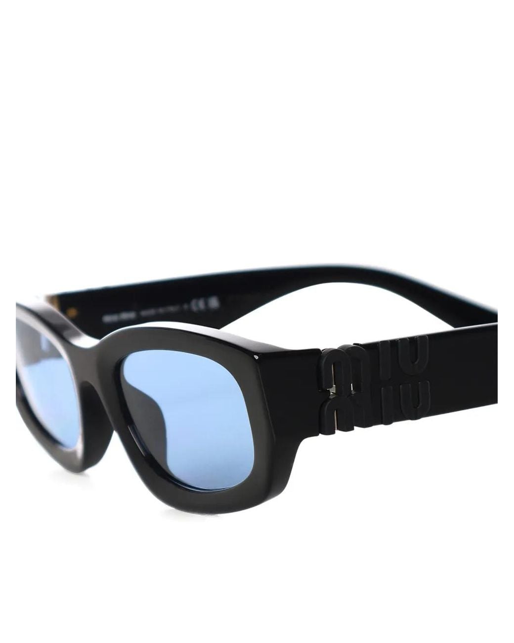 Miu Miu Blue Logo Rectangle Sunglasses