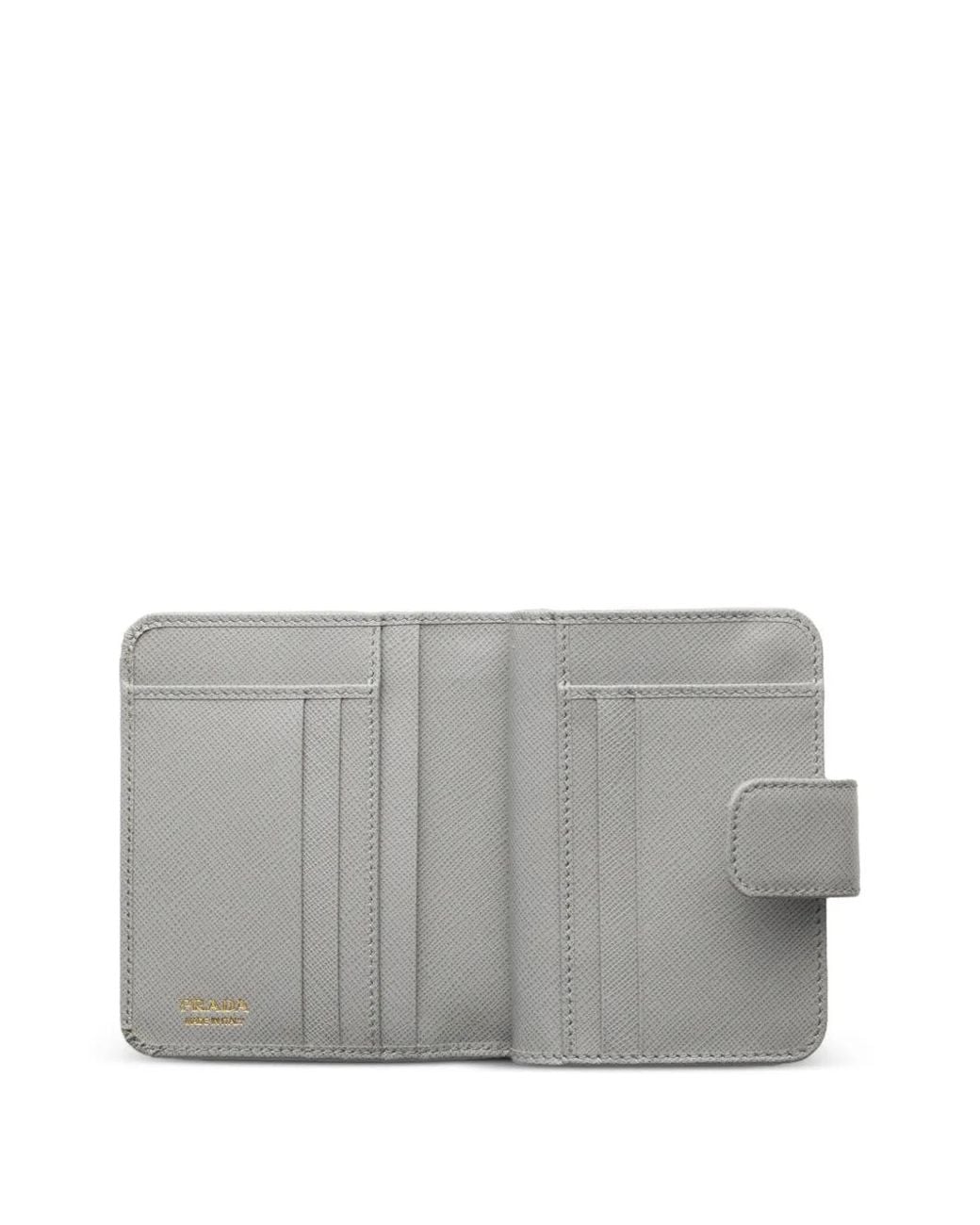 Prada Gray Small Saffiano Leather Wallet