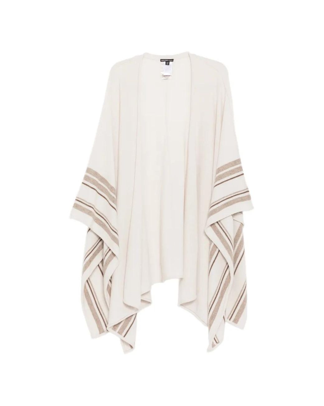 James Perse White Striped Poncho
