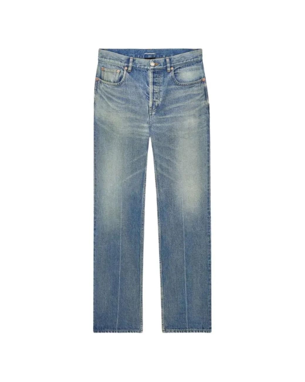 Saint Laurent Blue Jean Cigarette À Taille Mi-Haute for men