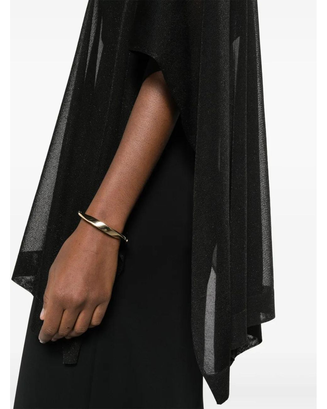 Fabiana Filippi Black Semi-Sheer Knitted Cape
