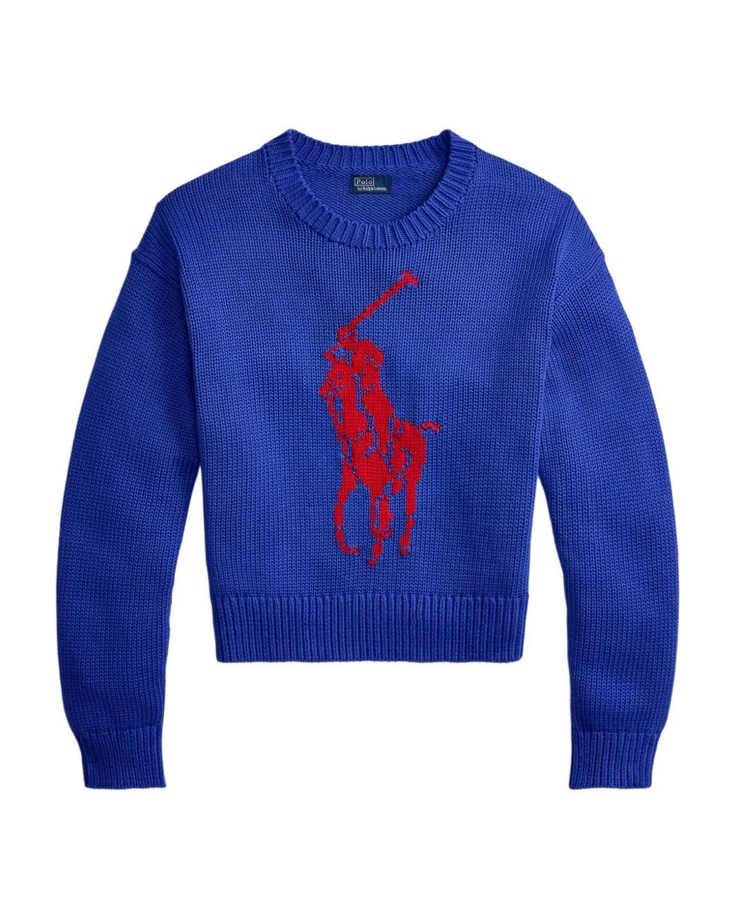 Polo Ralph Lauren Blue Big Pony Cotton Crewneck Jumper
