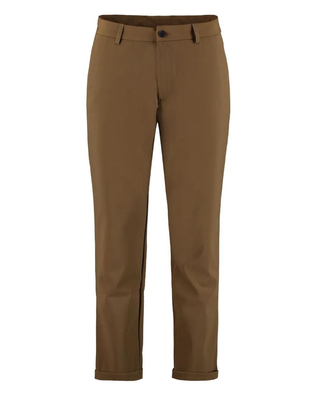 THE (Alphabet) Natural Cuffed-Hems Flat-Front Trousers for men
