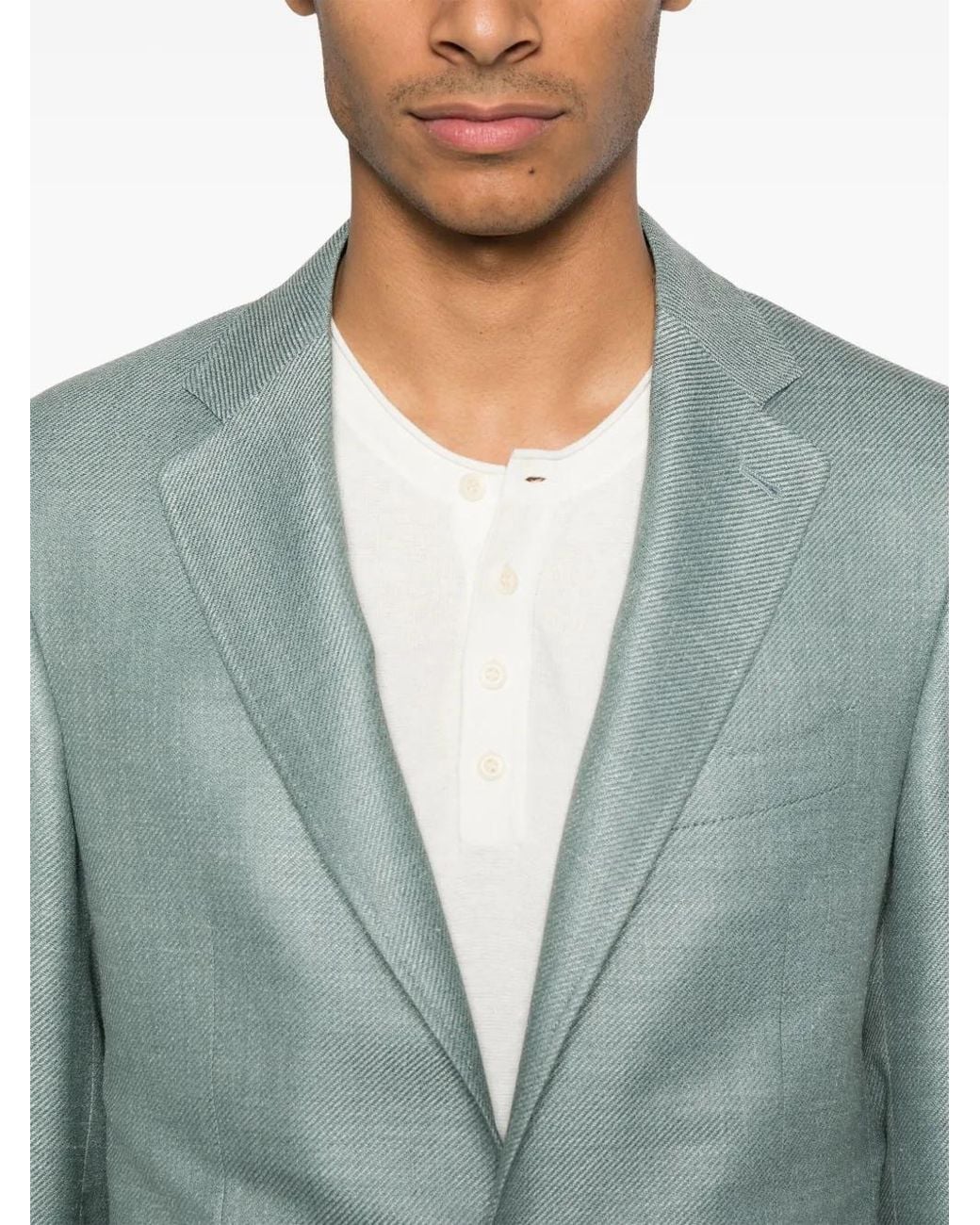 Canali Blue Interwoven Blazer for men