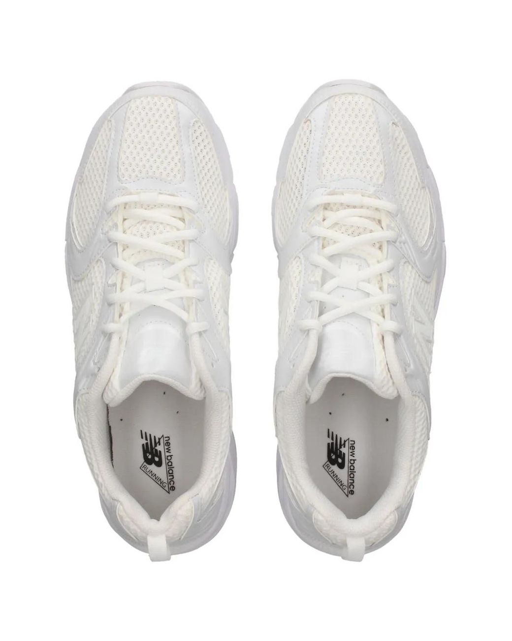 New Balance White 530 Logo-Patch Low-Top Sneakers