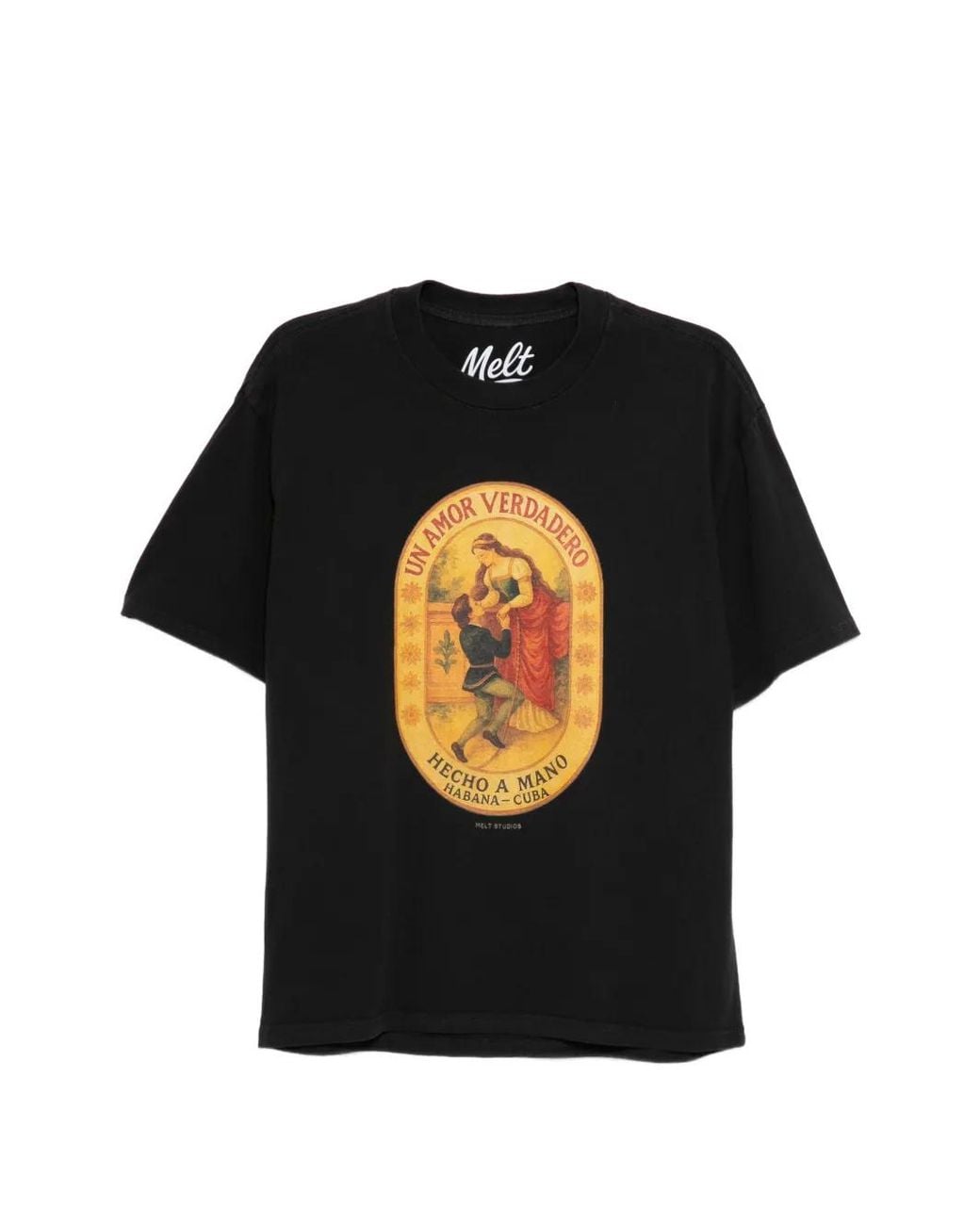 Melt Black Crew Neck T-Shirt for men