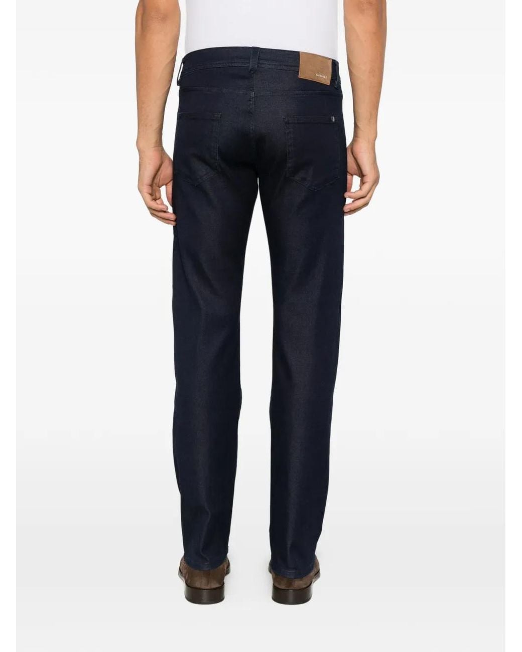 Canali Blue Straight-Leg Jeans for men