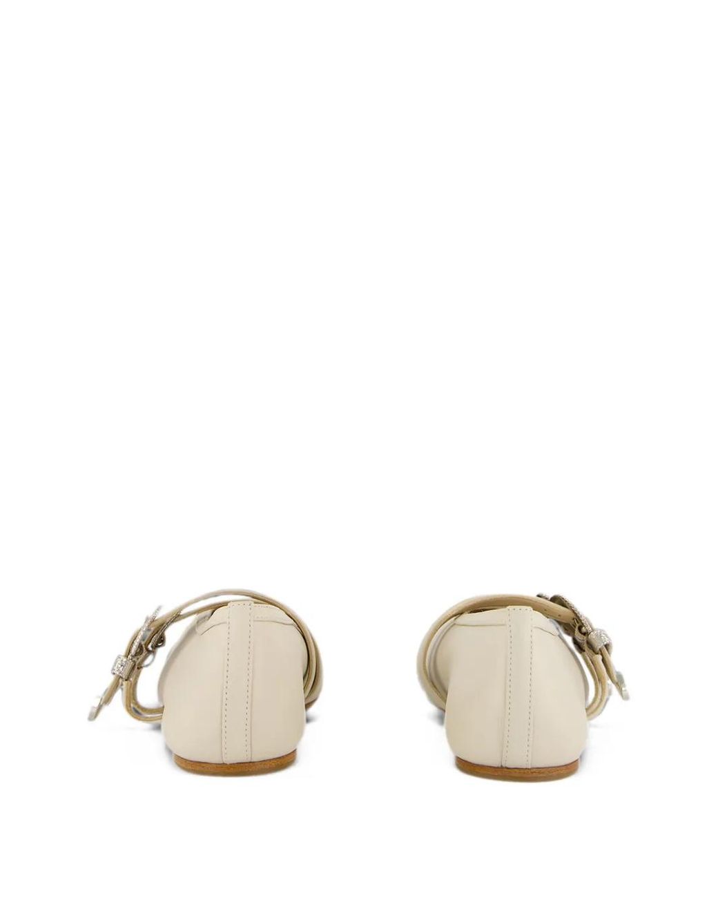 Le Monde Beryl White Ballerines Claudia En Cuir