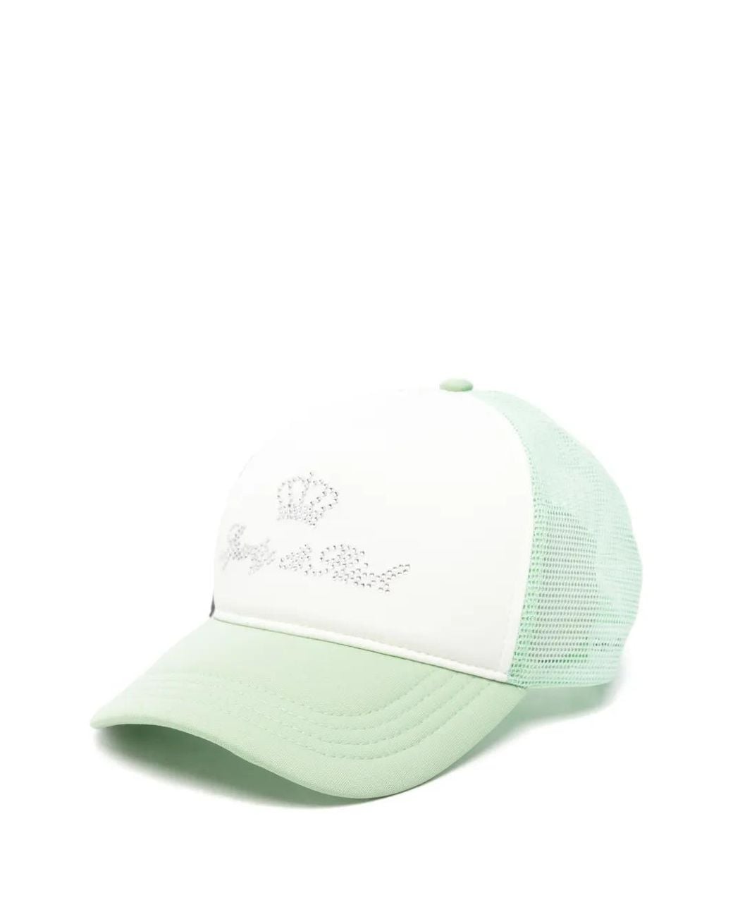 Sporty & Rich Green Crystal-Embellished Baseball Cap