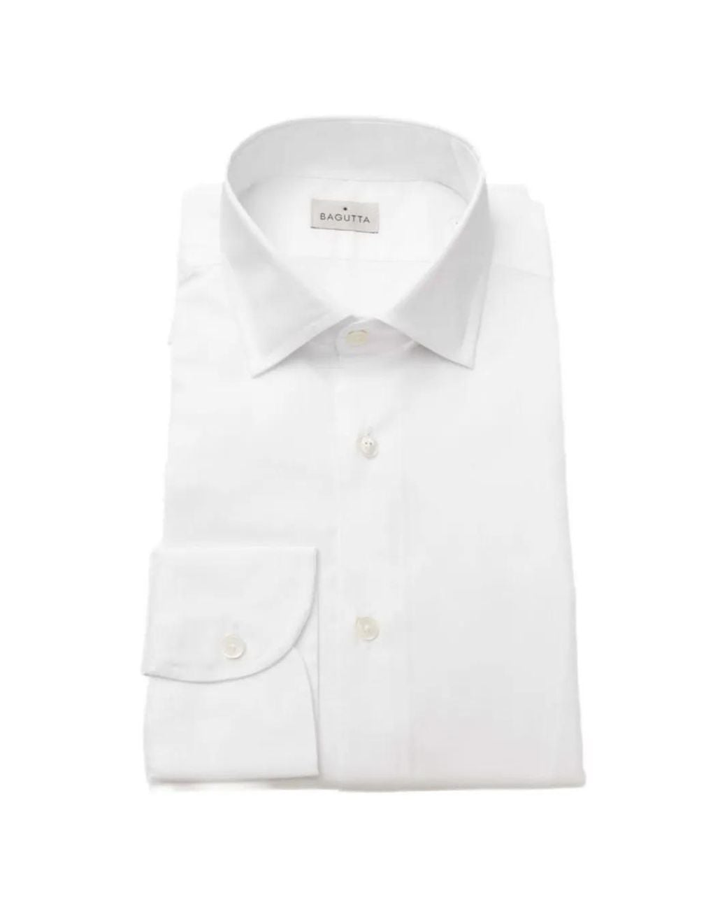 Bagutta White Classic-Fit Cotton Shirt for men