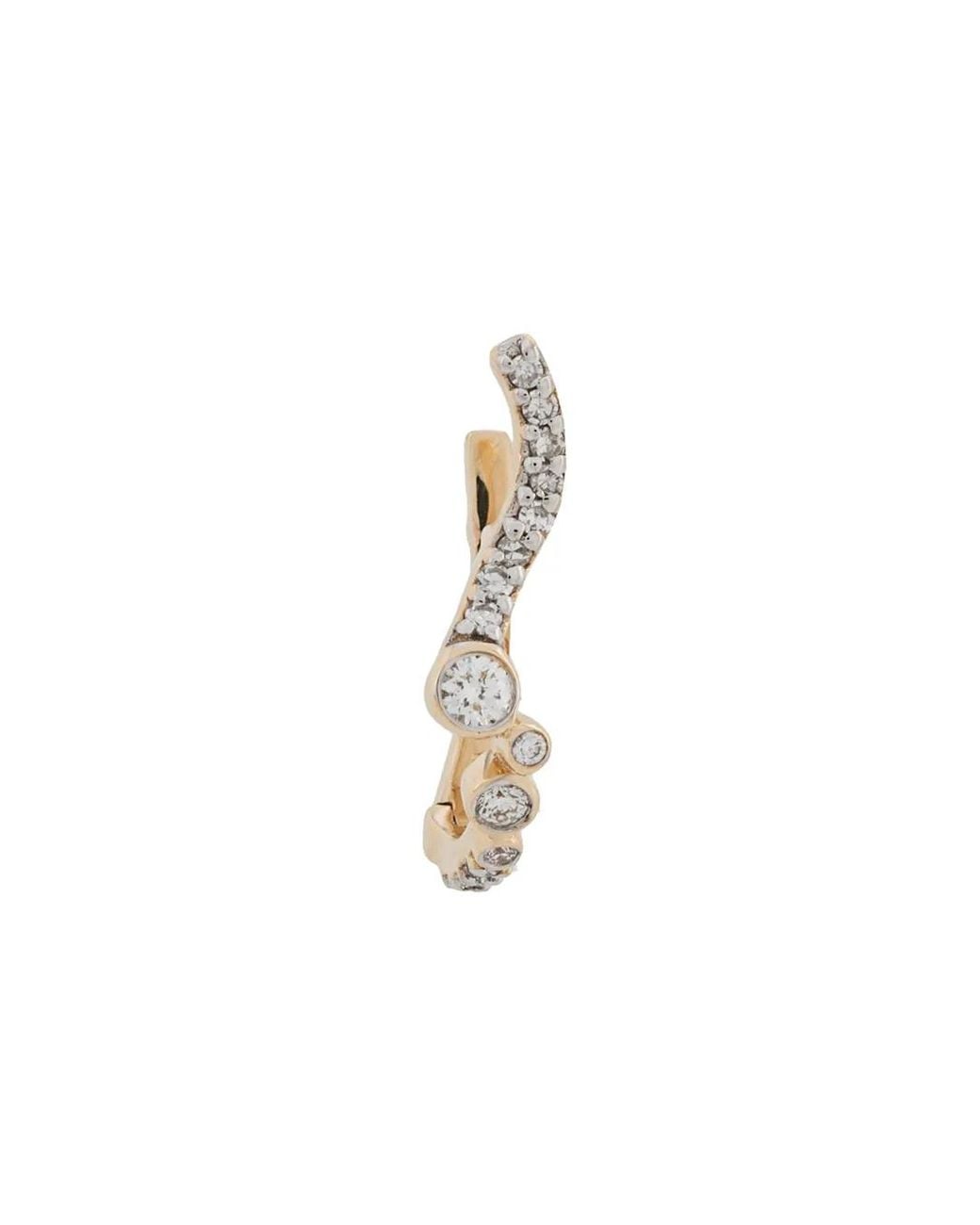 Maria Black White 14Kt Diamond Versailles Huggie