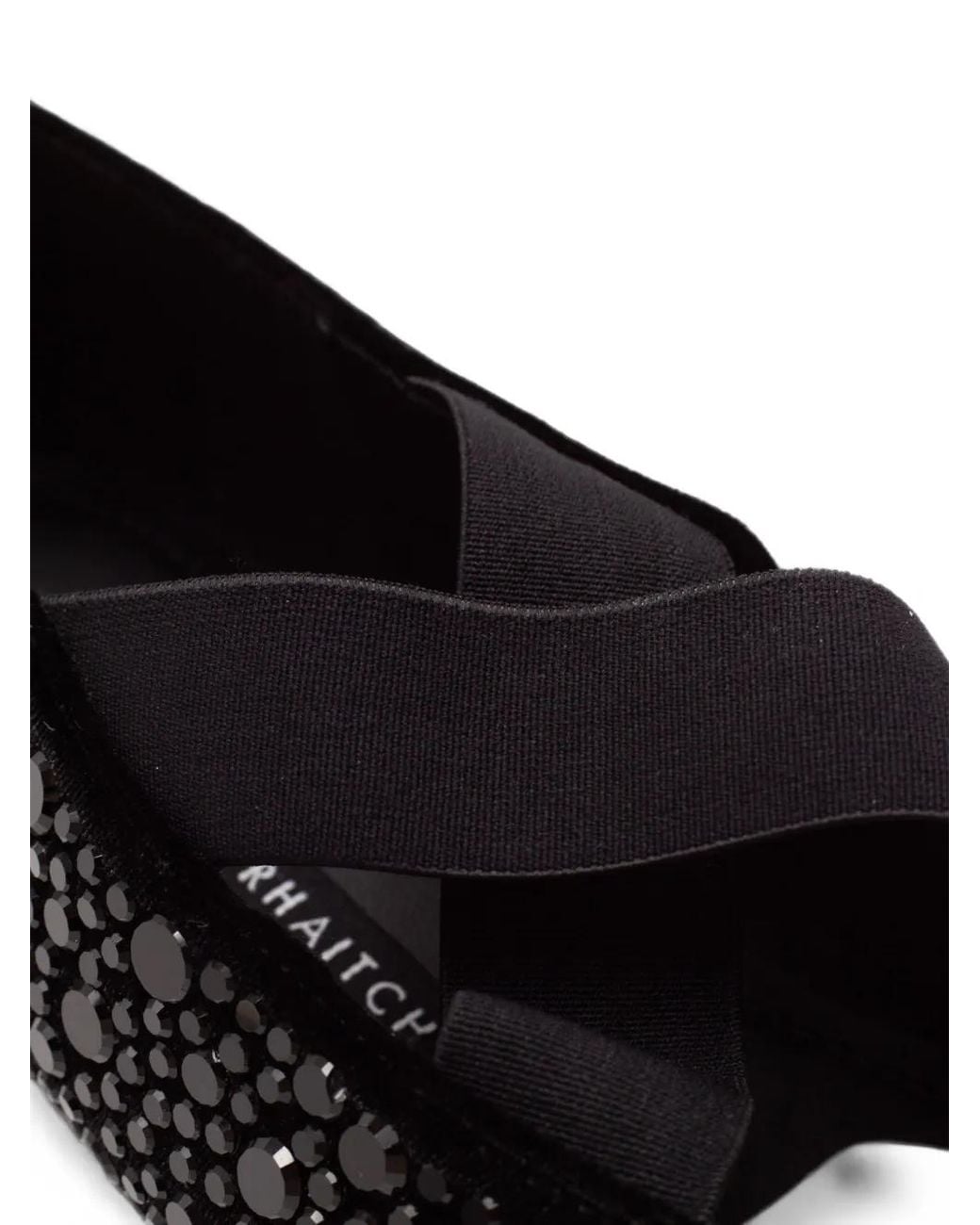 Twentyfourhaitch White Ballerines À Détails De Clous Et Finitions Élastiquées