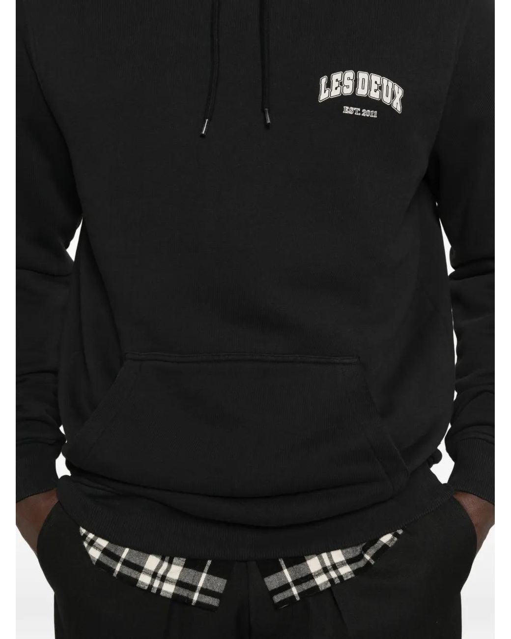 Les Deux Black Brady Logo Hoodie for men