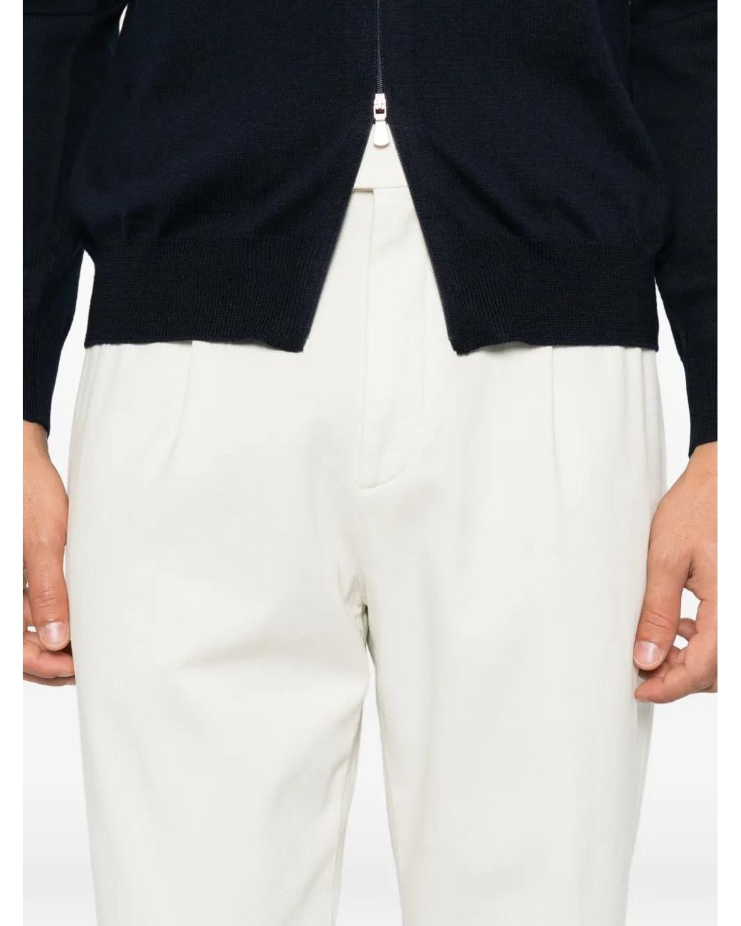 GTA White Pantalon Dante À Plis Et Revers for men