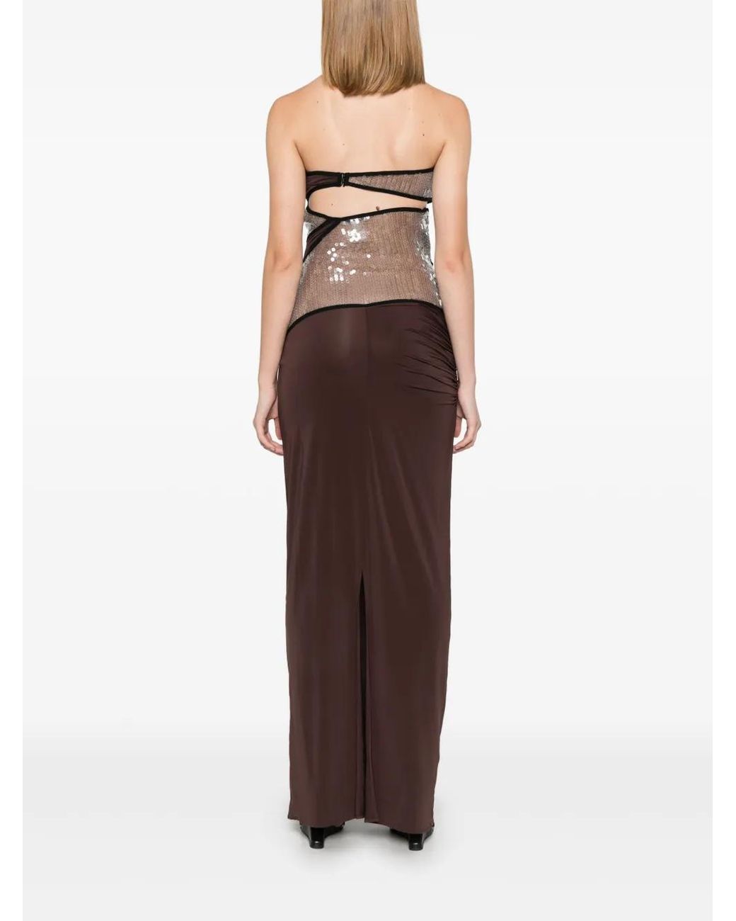 Nensi Dojaka Purple Sequin-Embellished Maxi Dress