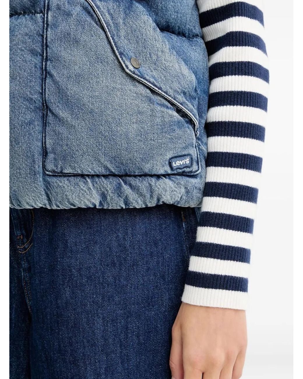 Levi's Blue Western Bubble Padded Pocket Gilet