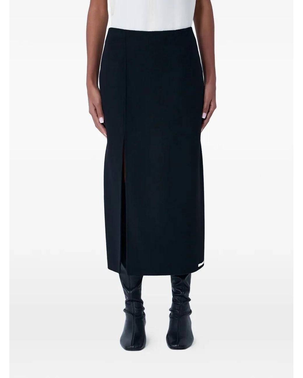 Sportmax Blue Slit Midi Skirt