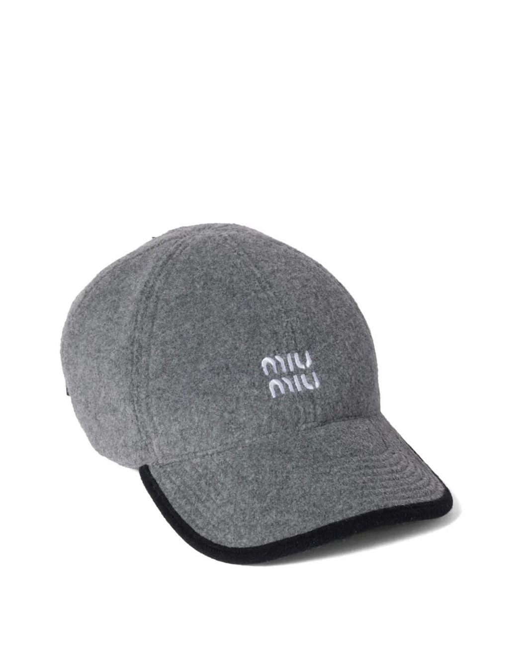 Logo Baseball Cap di Miu Miu in Gray