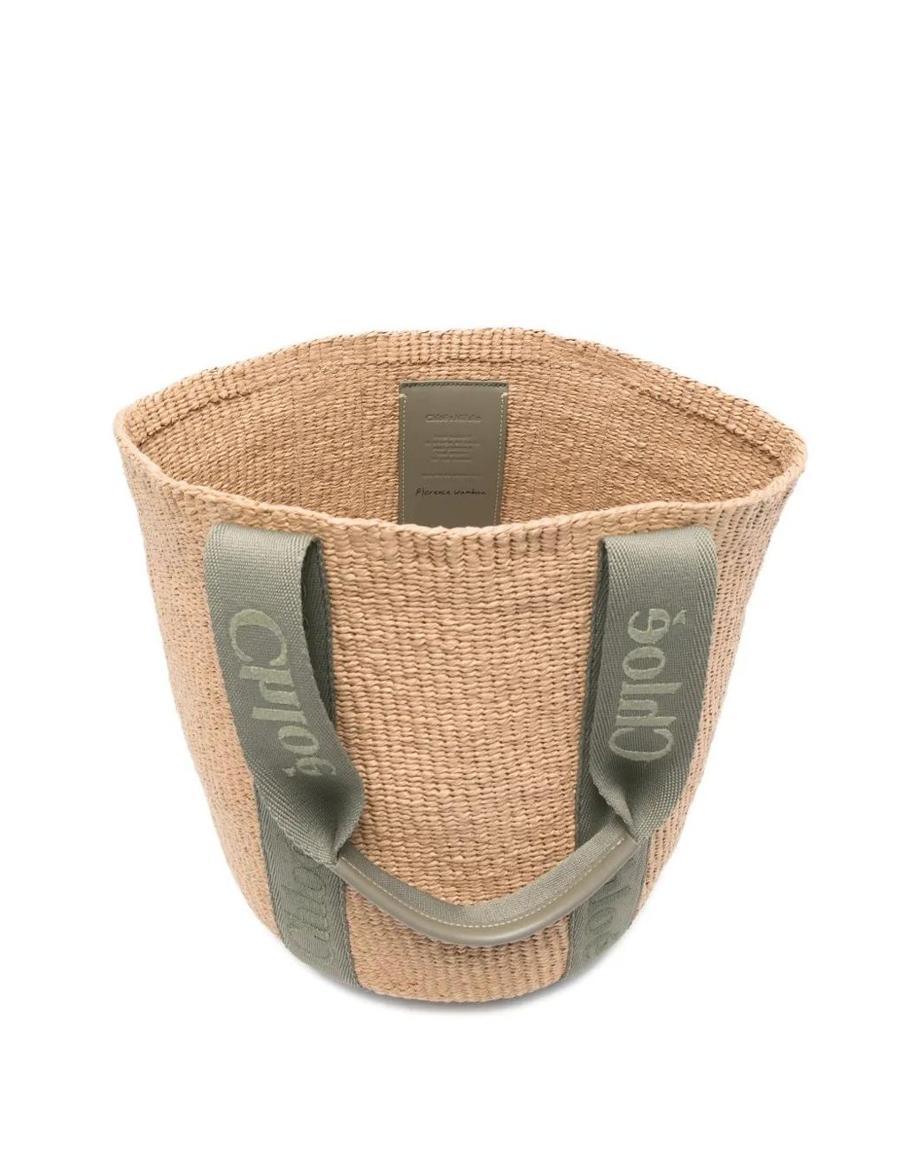 Chloé White Large Logo-Strap Tote Bag