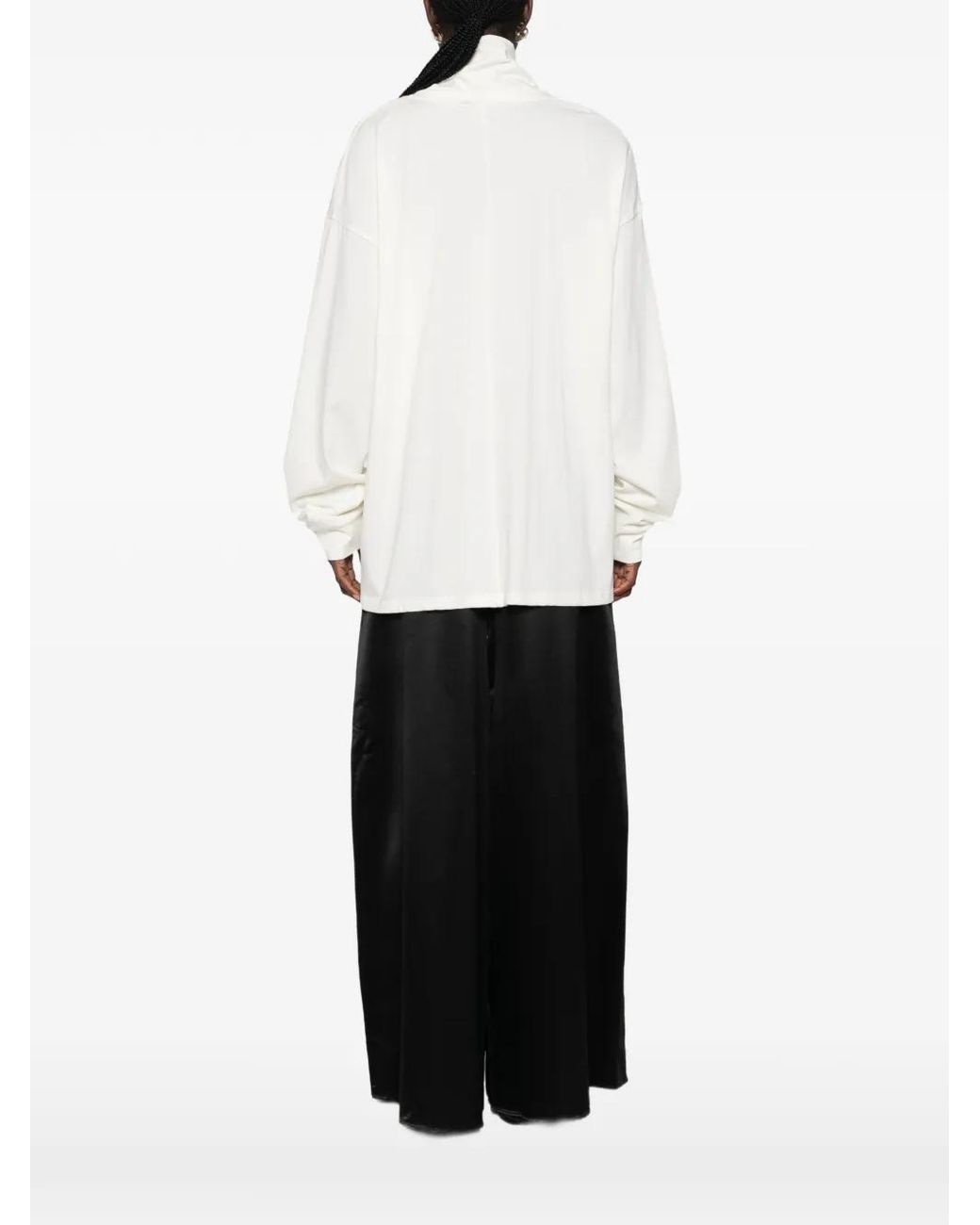 Viktoria Chan White Inez Shawl-Collar Sweater