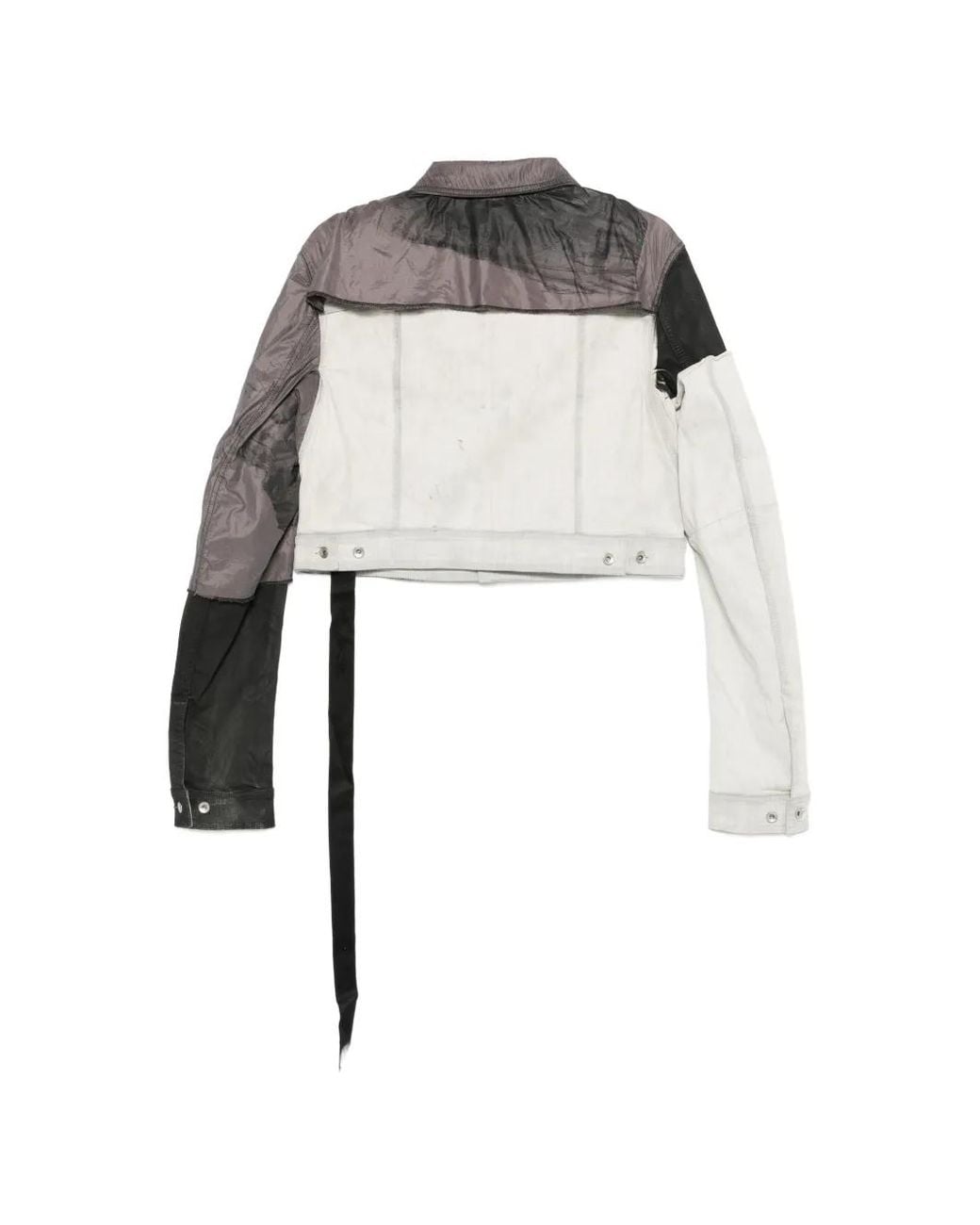 Rick Owens Gray Veste Crop Little Joe À Design Patchwork for men