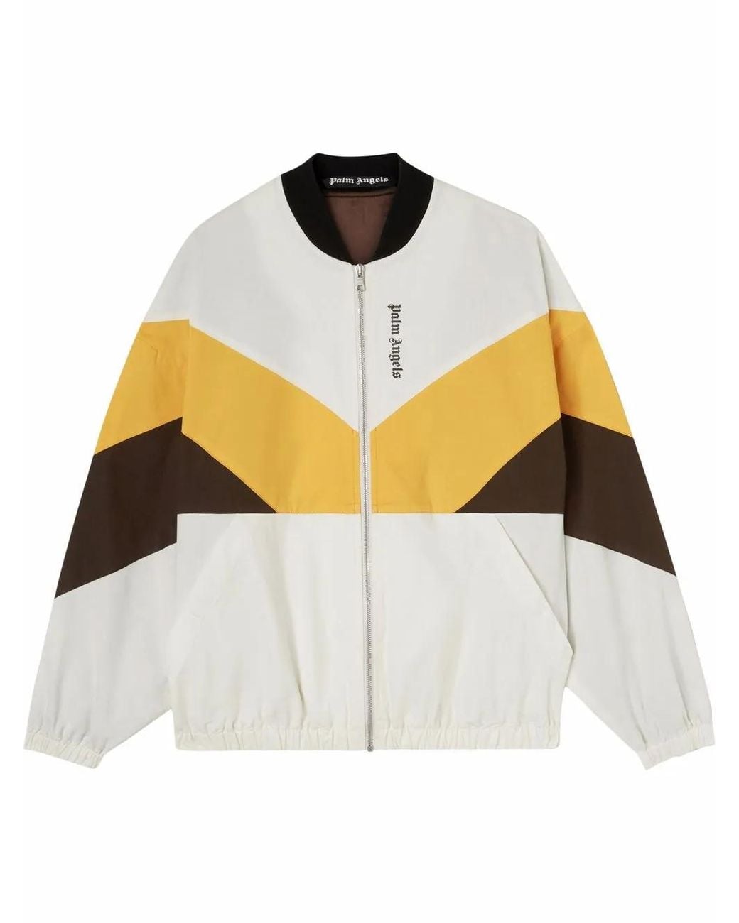 Palm Angels White Colour-Block Lightweight Jacket for men