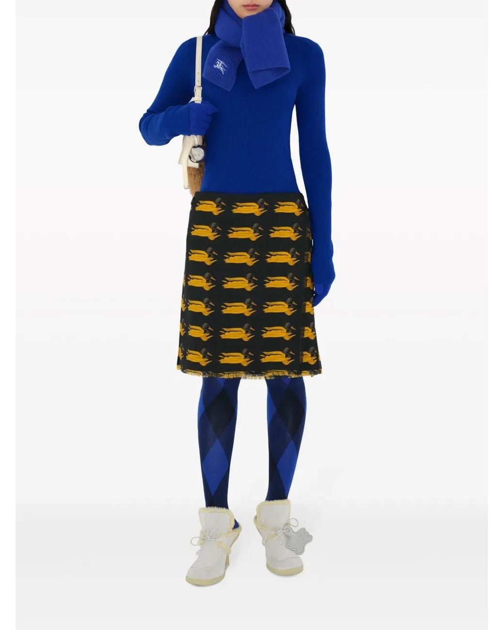 Burberry Blue Cashmere-Blend Gloves