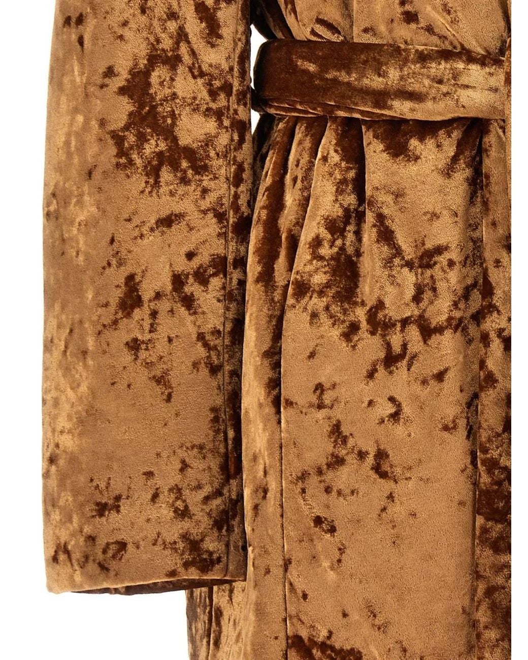 Atlein Brown Crushed-Velvet Coat